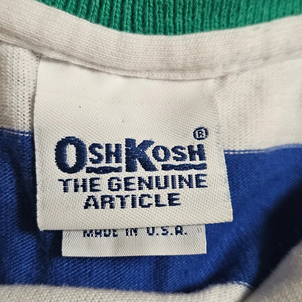 Vintage OshKosh B'gosh‎ Striped Polo Shirt 4T Colorblock USA Kidcore Retro Y2K
